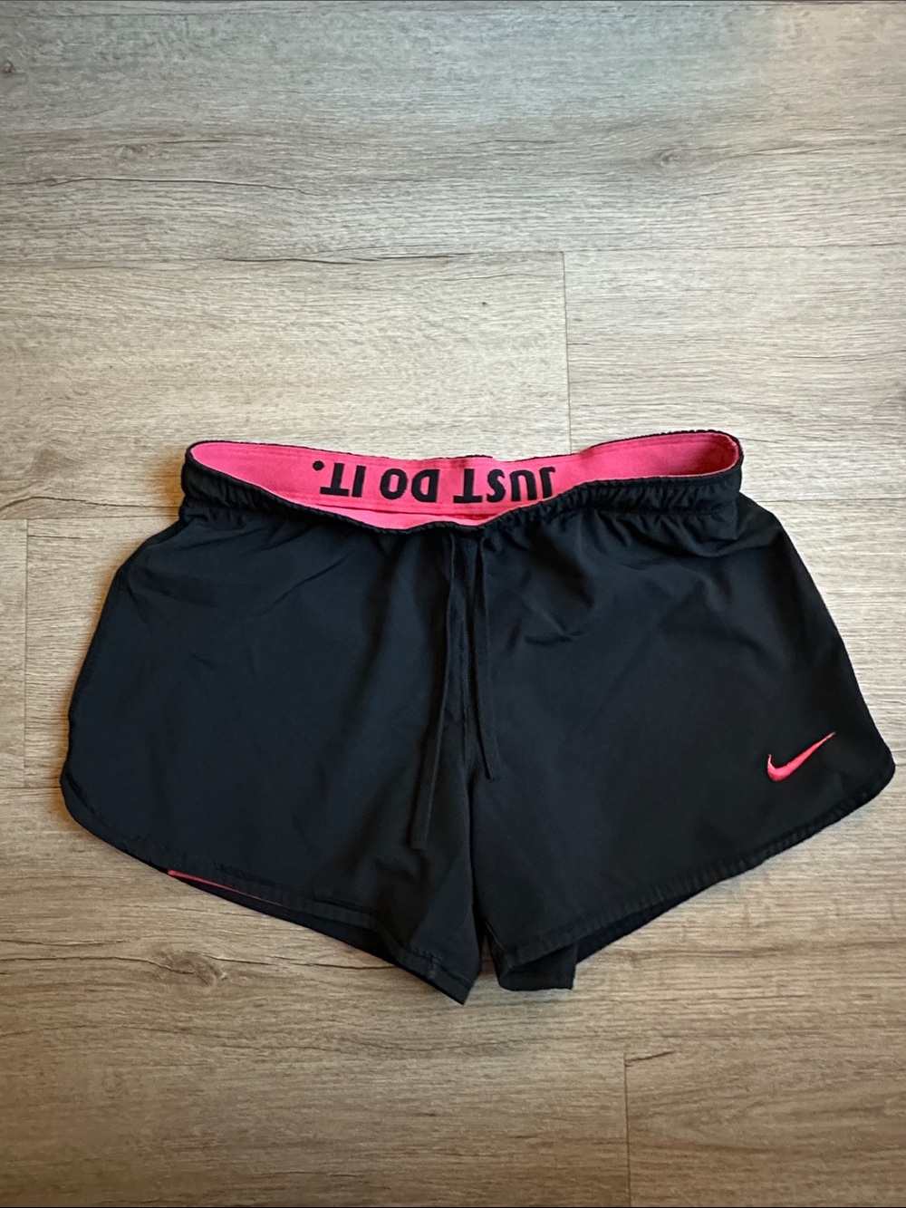 Nike Women's Black Athletic 3” Shorts with Red Accent Waistband